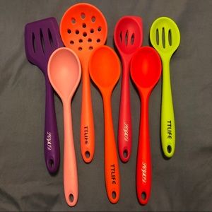 TTLIFE Silicone Rainbow Utensil Cooking Set